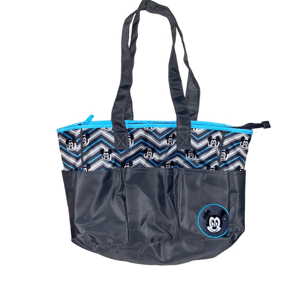 Disney Baby Mickey Mouse Blue and Gray Diaper Bag